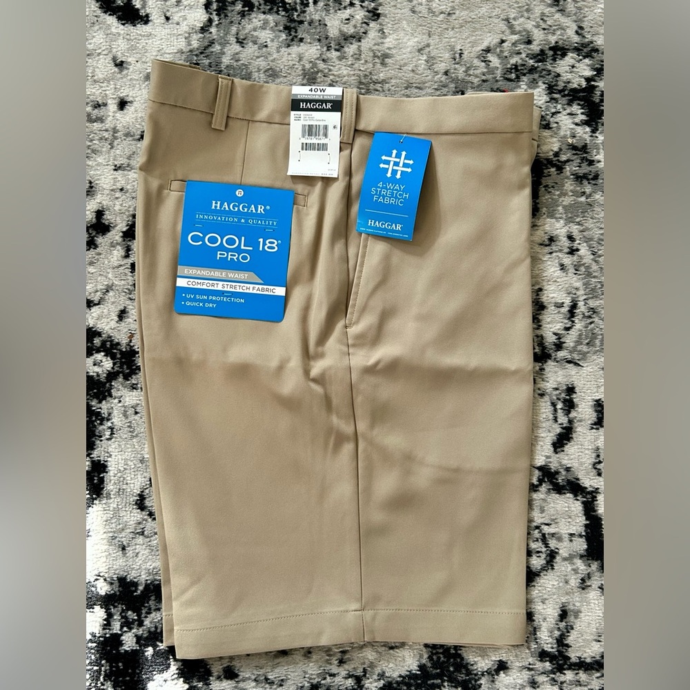 Haggar Men's Cool 18 Pro Khaki Shorts